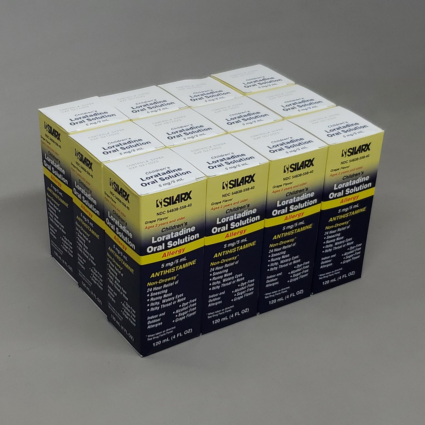 SILARX 12-PACK! Children's Loratadine Oral Solution Non-Drowsy 24-HR Allergy Relief 02/25