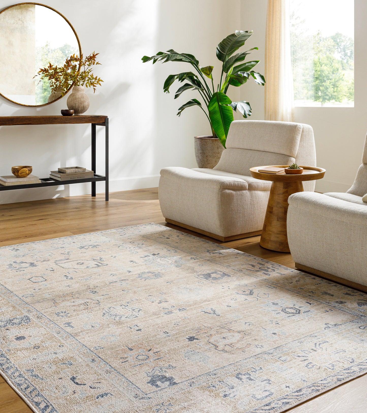 Marlon MLO-2306 Rug- Beige, Blue