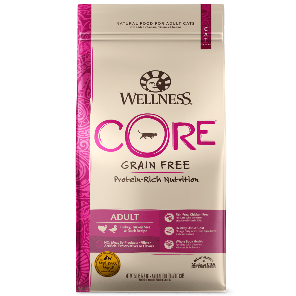 Wellness CORE Grain Free Natural Turkey, Turkey Meal, and Duck Dry Cat Food
