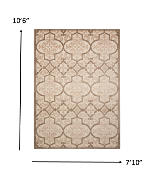 4' X 6' Cream Moroccan Indoor Outdoor Area Rug