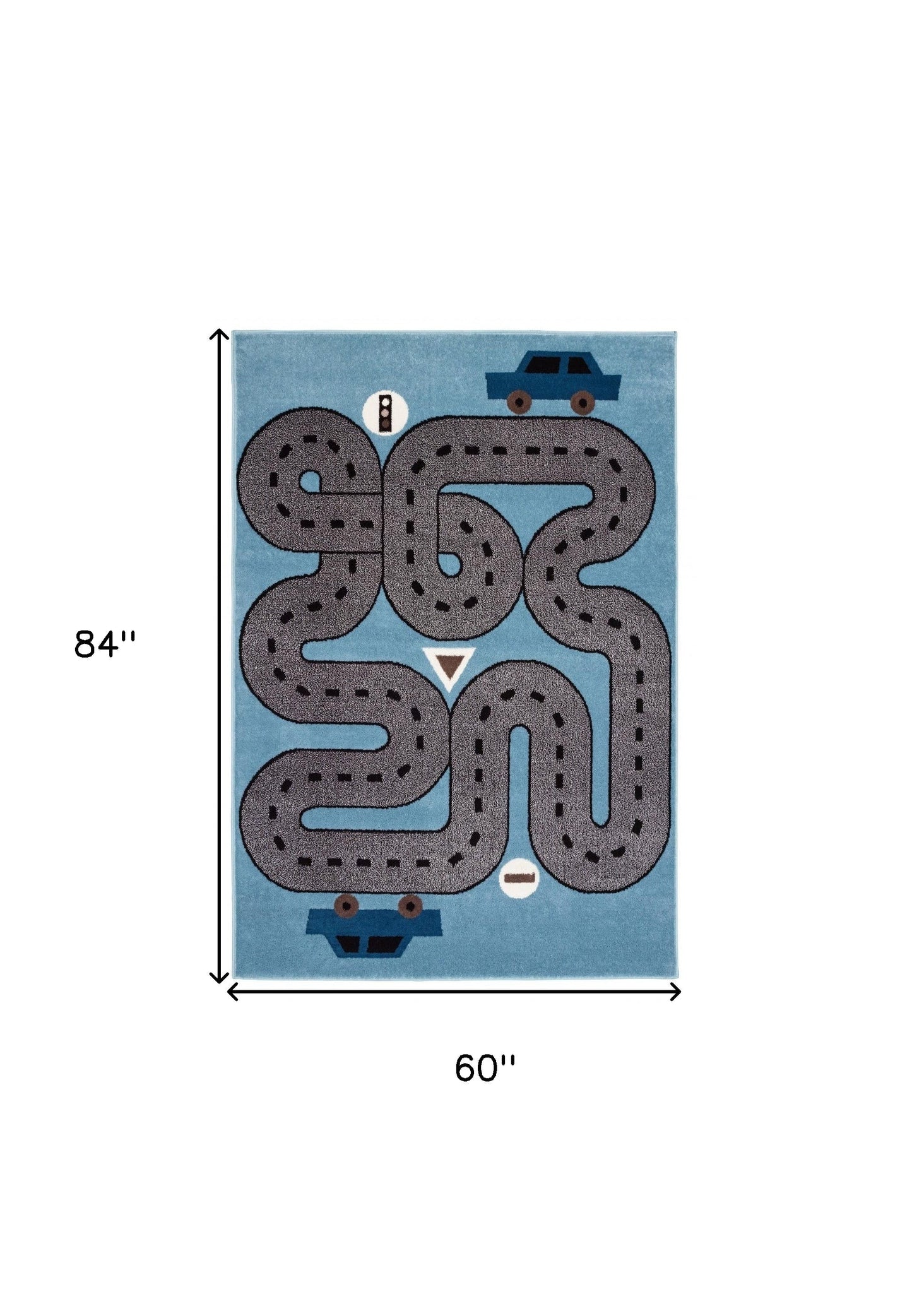 5’ x 7’ Blue Imaginative Racetrack Area Rug