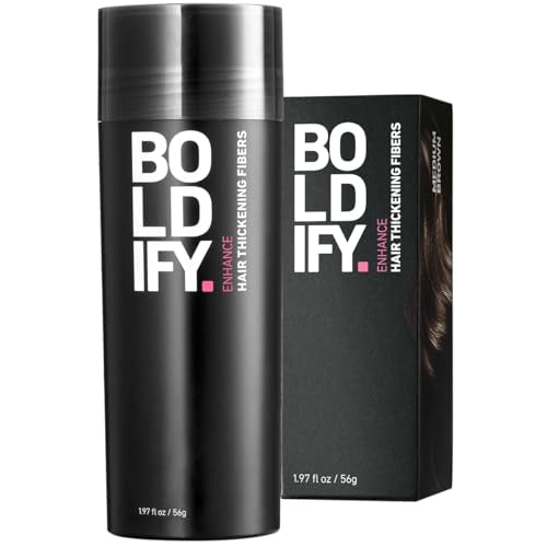 BOLDIFY Hair Fibers (56g) Fill In Fine and Thinning Hair for an Instantly Thicker & Fuller Look - Best Value & Superior Formula -14 Shades for Women & Men - MEDIUM BROWN