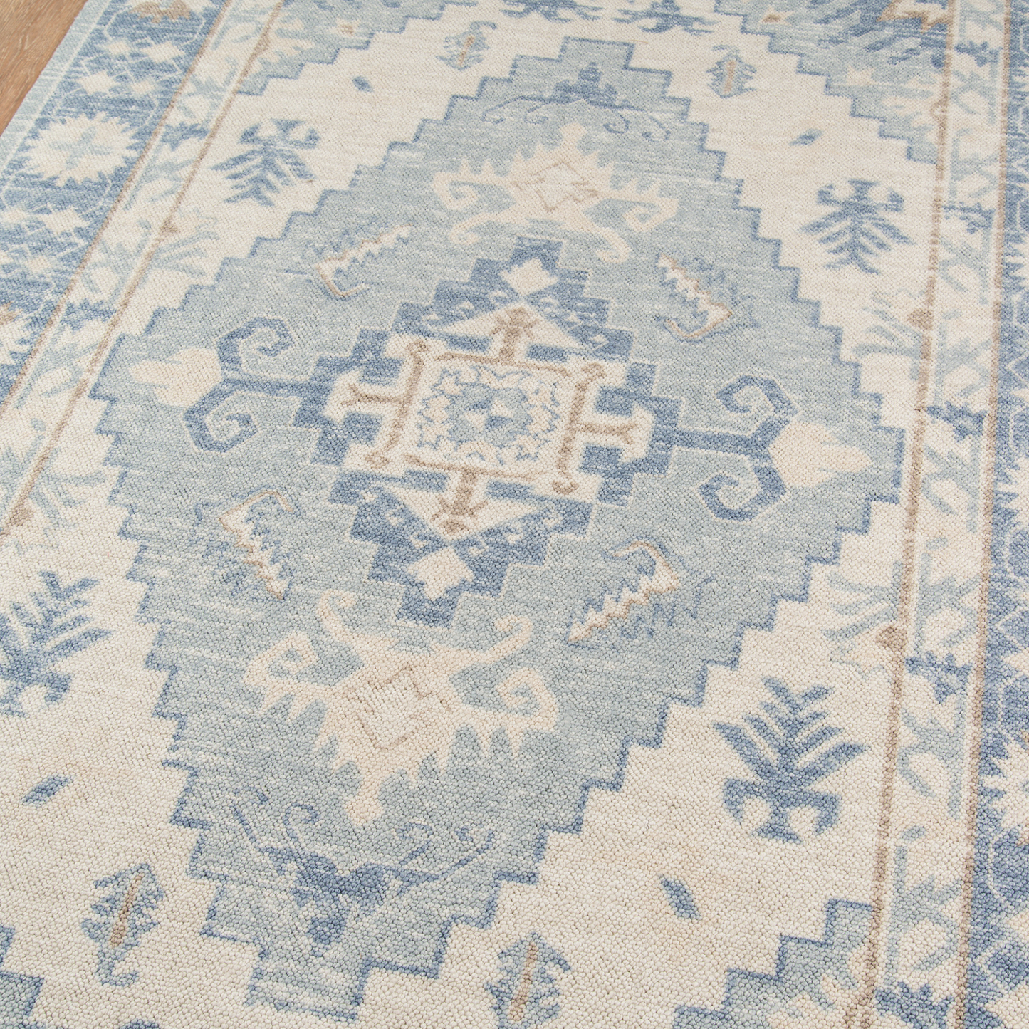 Ana Blue Wool Area Rug