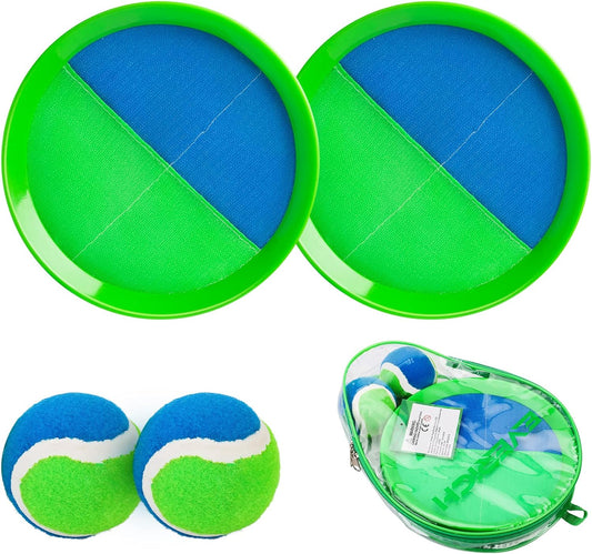 EVERICH TOY Beach Toys Outdoor Games for Kids Ages 3-10-Yard Lawn Games Ball Catch Games Paddle Toss-Upgraded Version Outside Games for Kids/Family Boys and Girls Gifts (2 Rackets, 2Balls, 1 Bag)