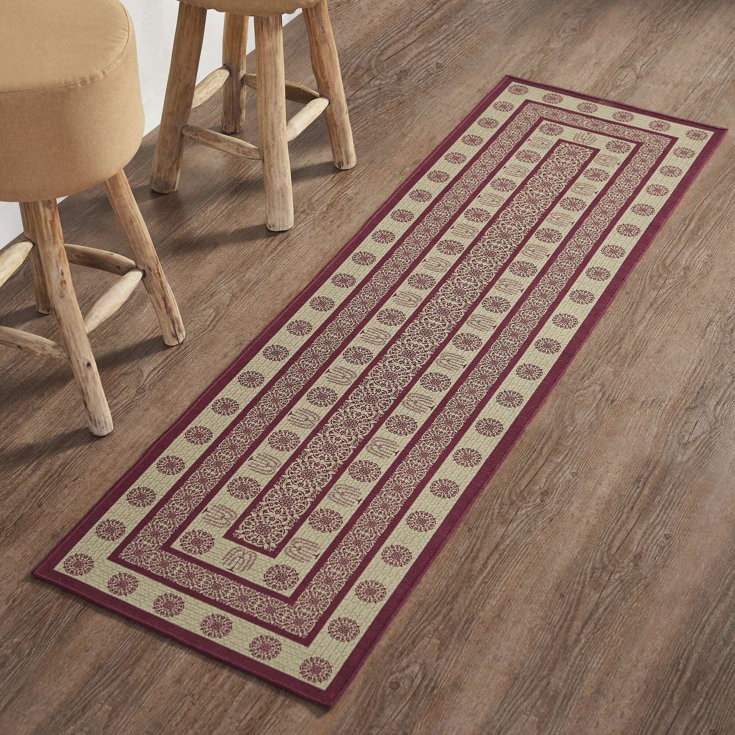 Custom House Burgundy Indoor/Outdoor Rectangle Rug 22x78" Runner