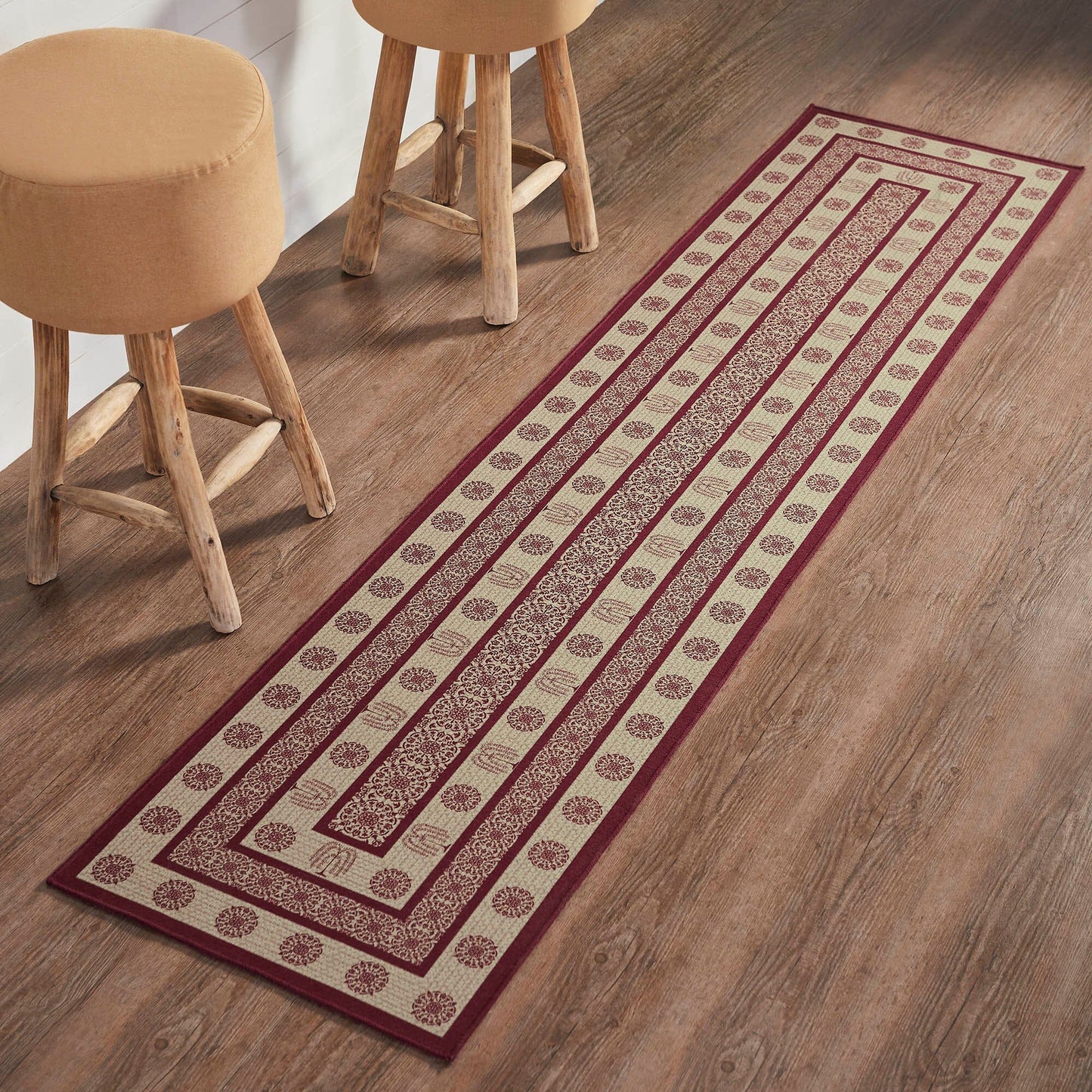 Custom House Burgundy Indoor/Outdoor Rectangle Rug 22x96" Runner