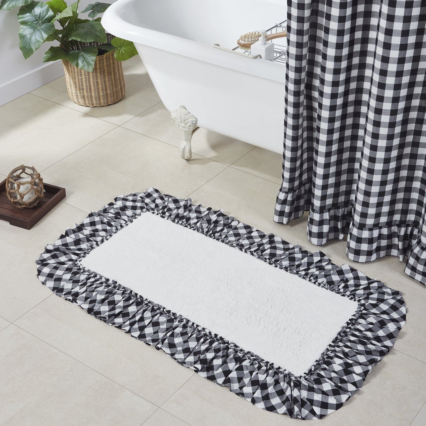Annie Black Buffalo Check Bathmat 27x48"
