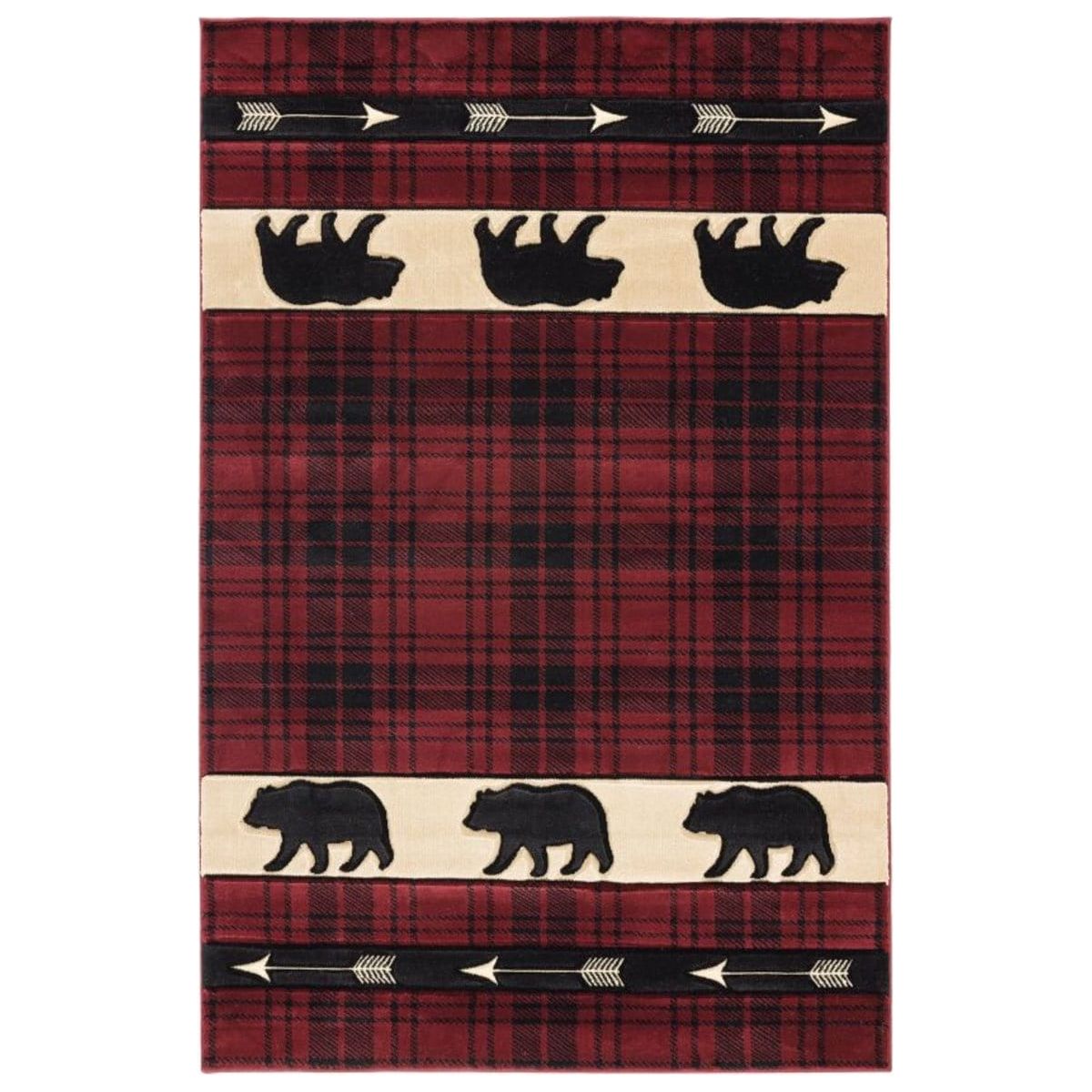 Bear Arrow Plaid Dark Rug
