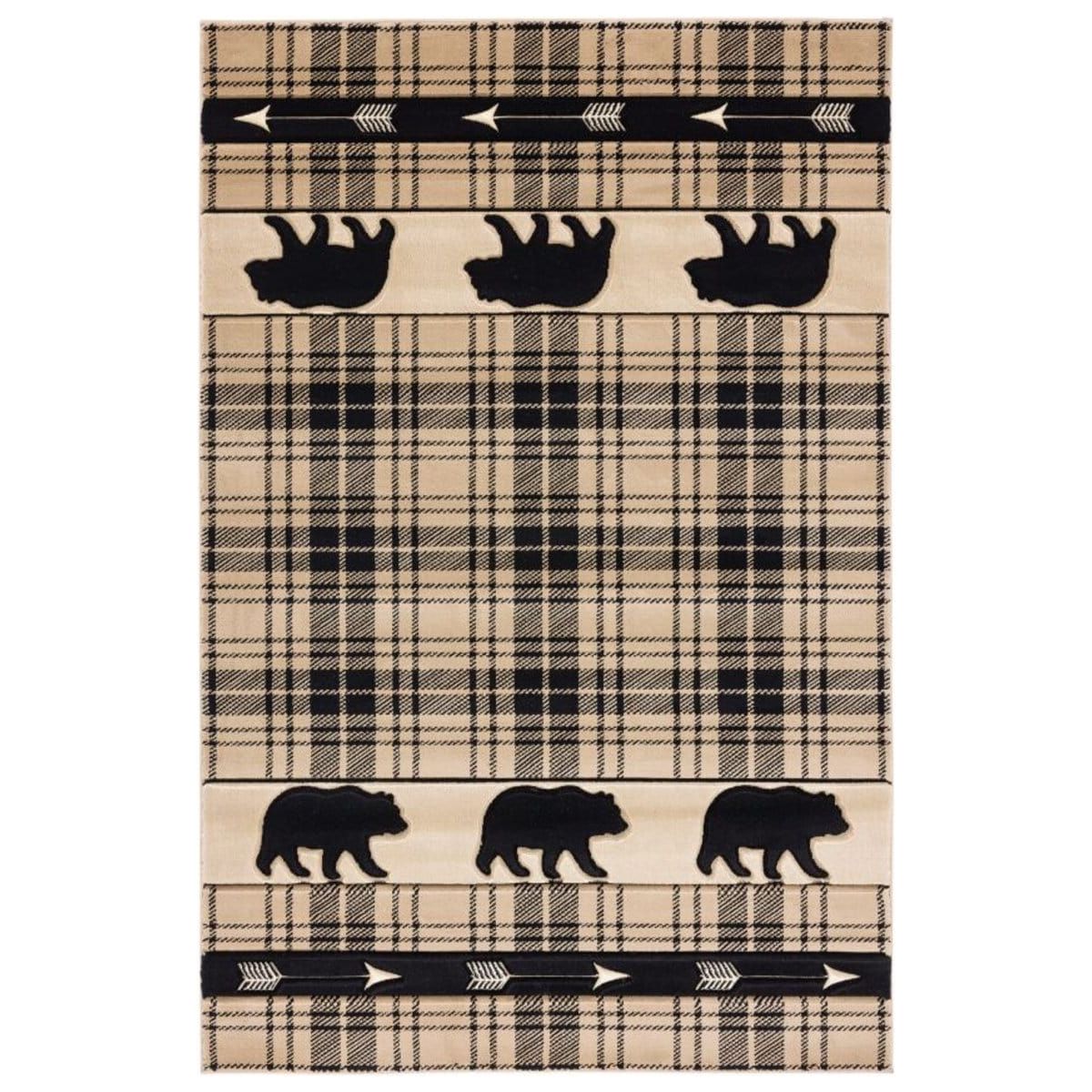 Bear Arrow Plaid Light Rug