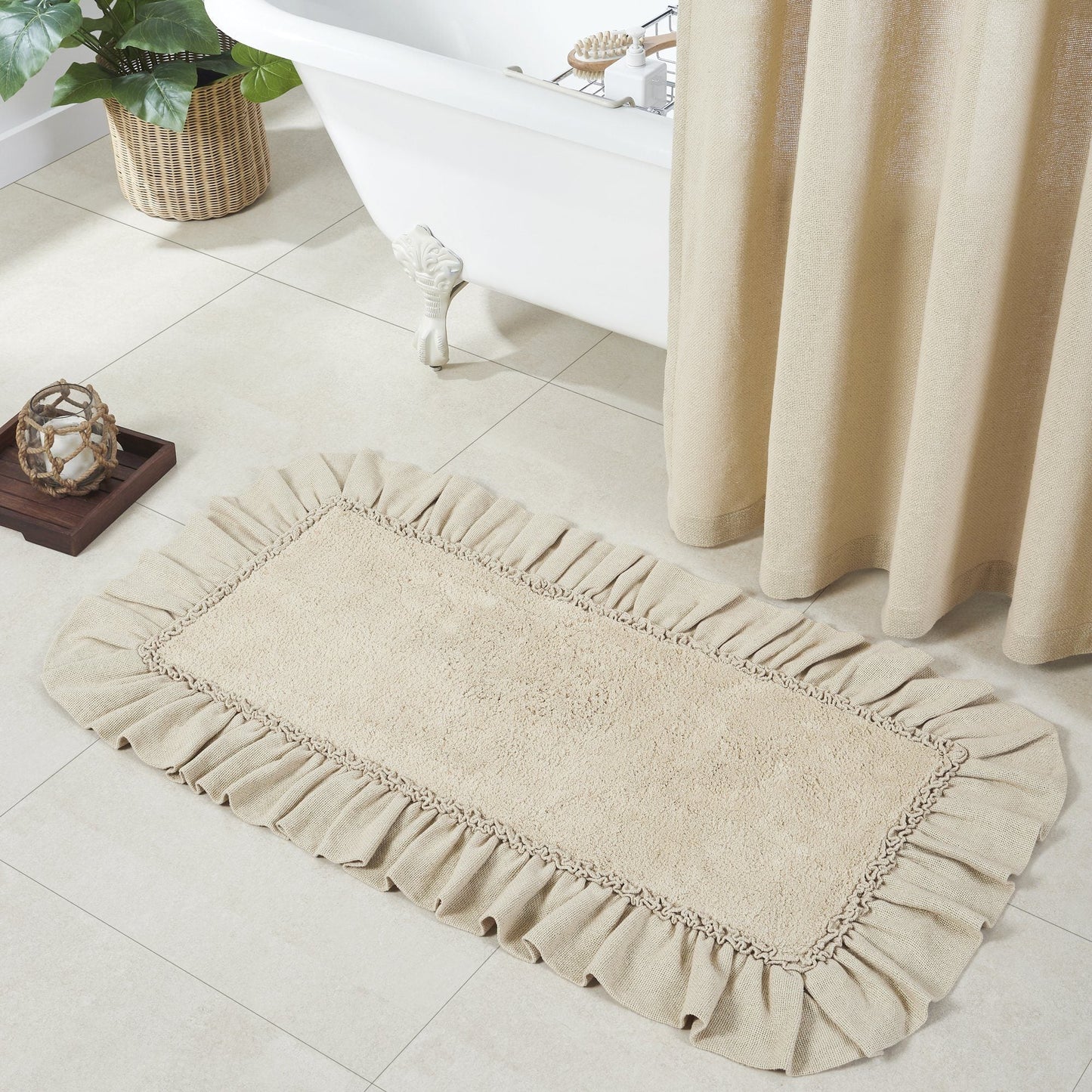 Burlap Vintage Bathmat 27x48"