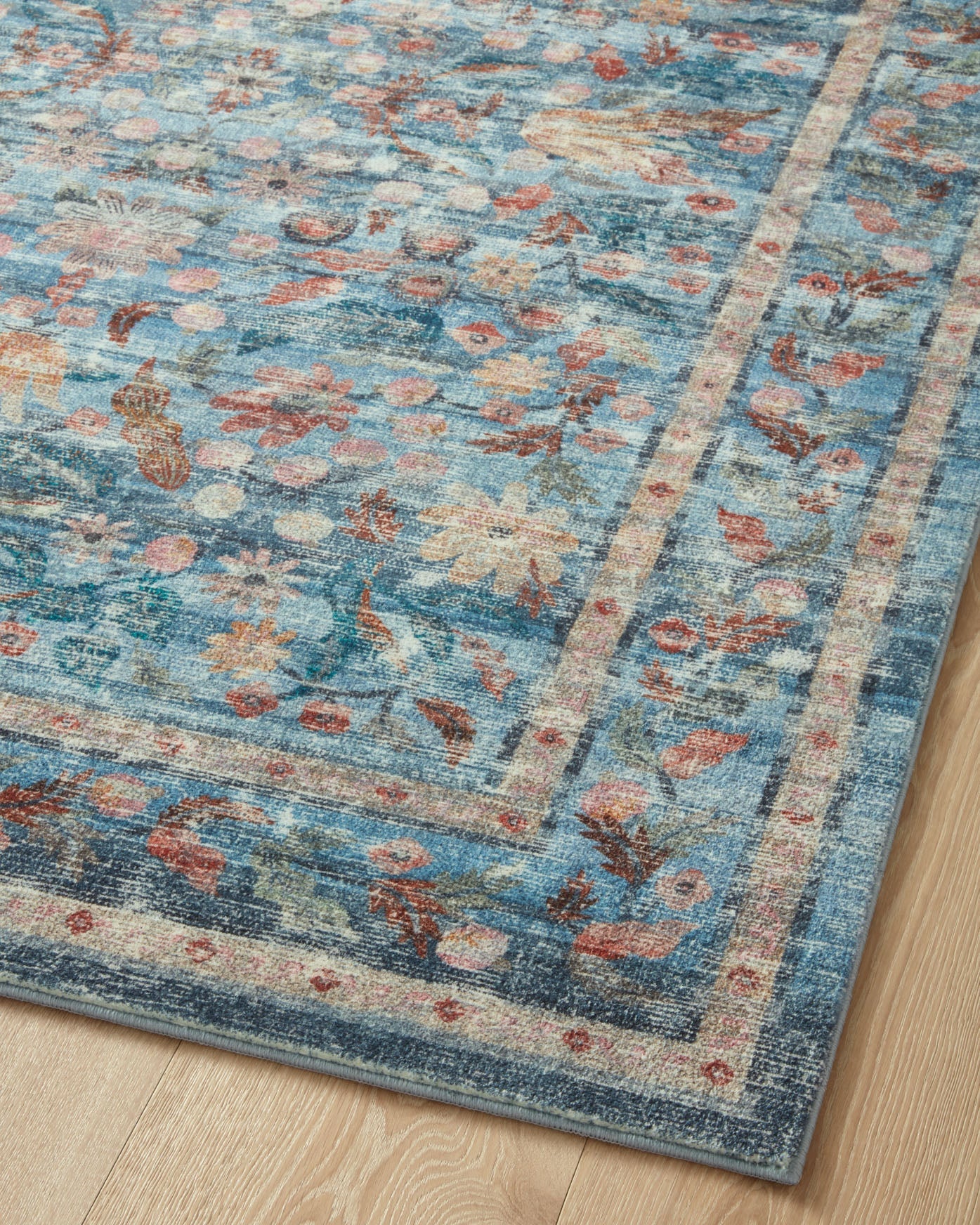 Rifle Paper Co x Loloi Courtyard Rug - Eve Blue