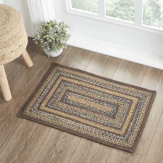 Espresso Rectangle Braided Rug 20x30" - with Pad Default