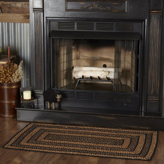 Farmhouse Star Rectangle Braided Rug 27x48"