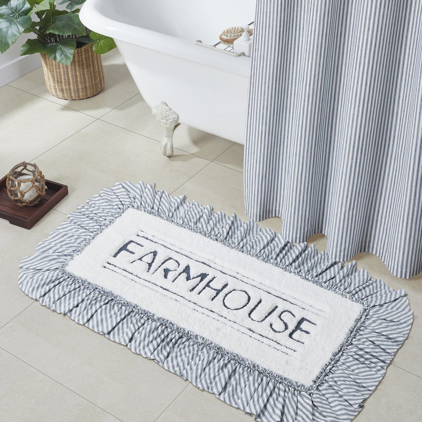 Sawyer Mill Blue Farmhouse Bathmat 27x48"