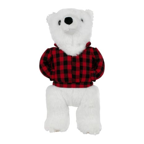 Tall Tails Polar Bear with Plaid Shirt