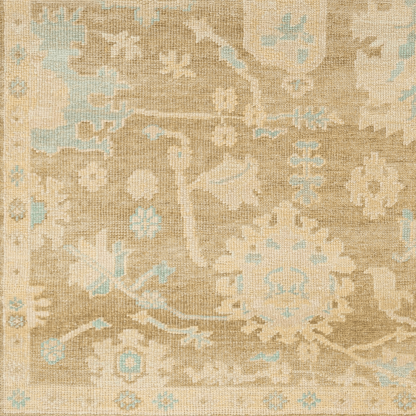 Antalya Beige & Blue Floral Wool Area Rug - Available in a Variety of Sizes