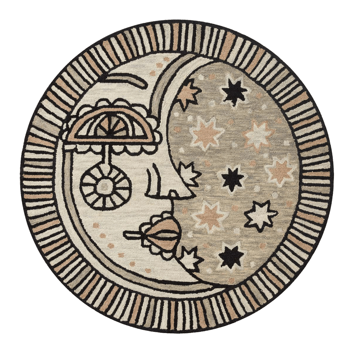 Ayo Grey Rug by Justina Blakeney® X Loloi 3'-0" x 3'-0" Round Loloi Rugs Rugs