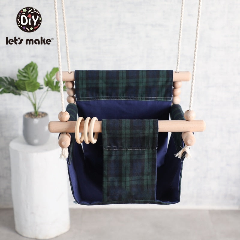 Let'S Make Cotton Baby Swing Chair Hanging Wood Children Kindergarten Toy Outside Indoor Beach Basket Swinging  Chair Baby Toy