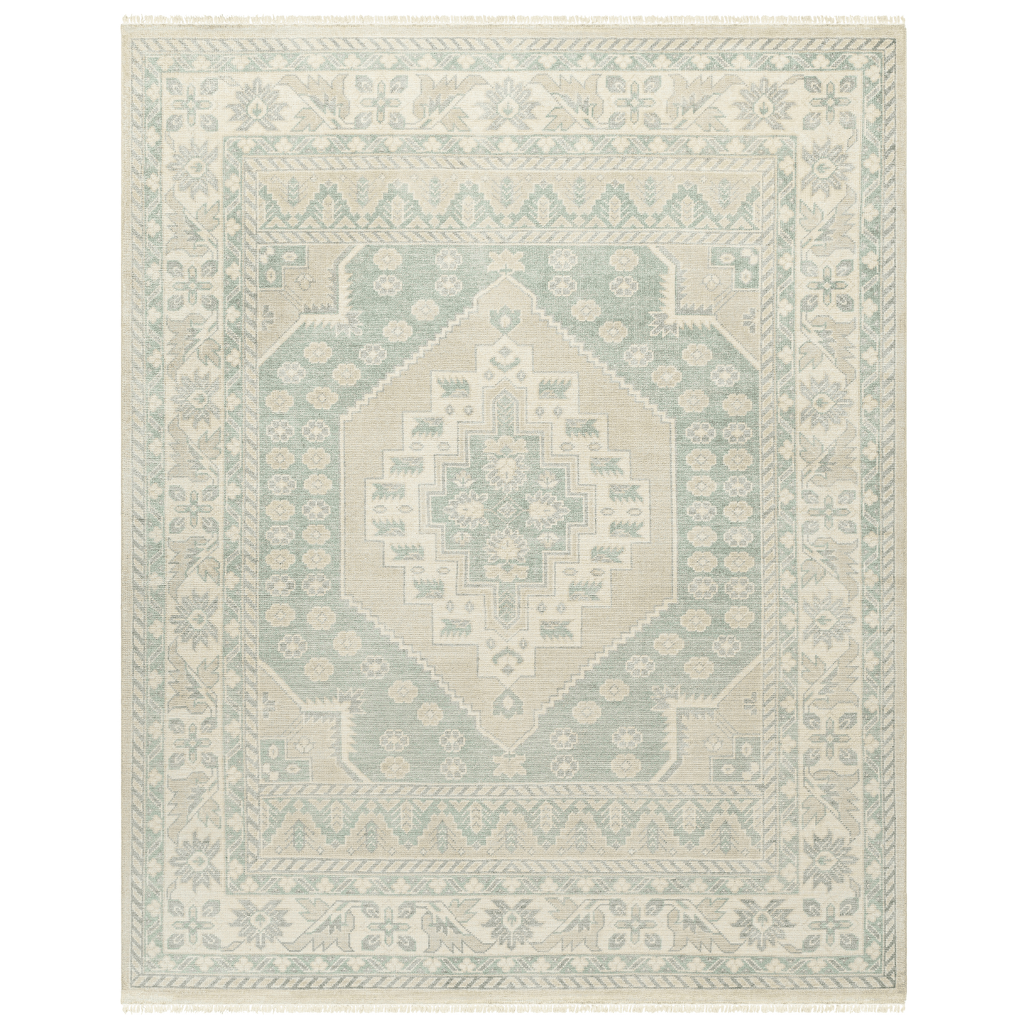 Bunyan Wheat & Seafoam Wool Blend Area Rug - Available in a Variety of Sizes