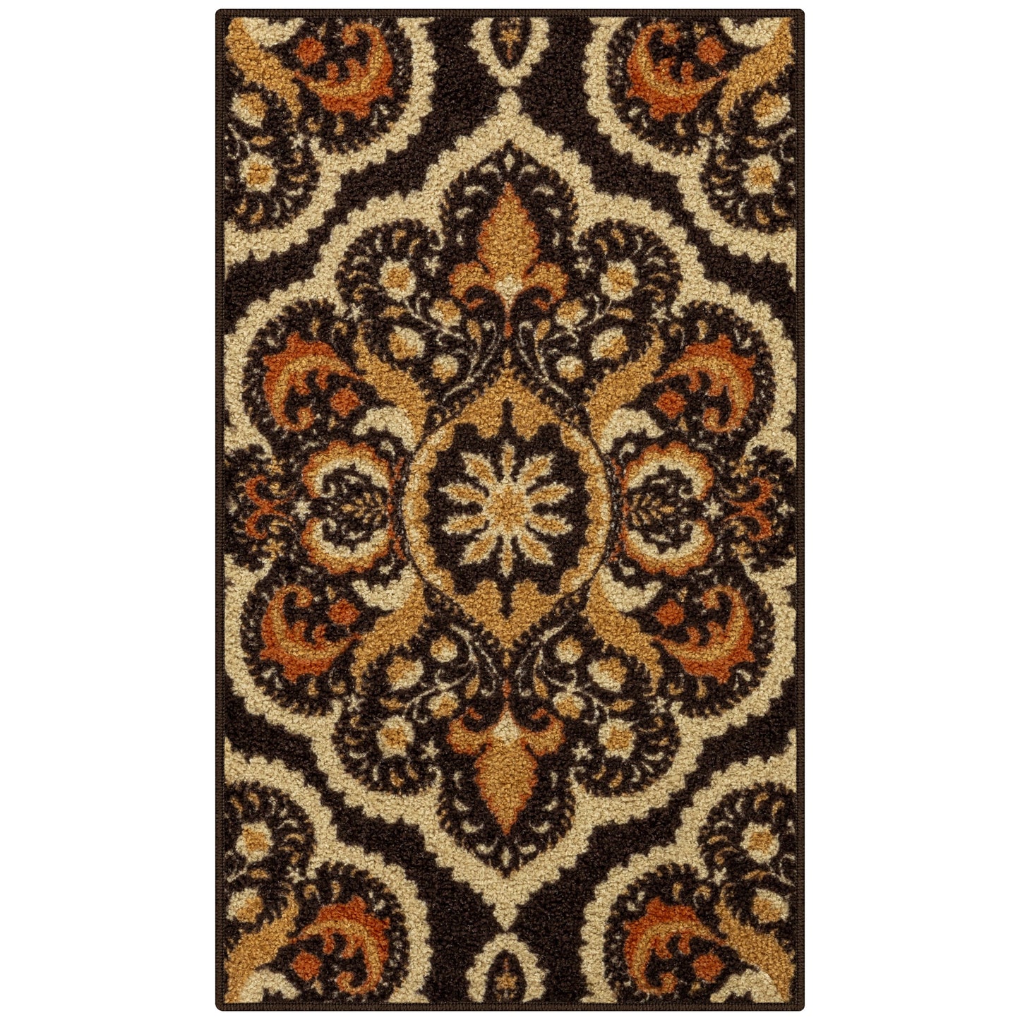 Area Rug Medallion Rust Orange Size:1ft 8inch x 2ft 10inch