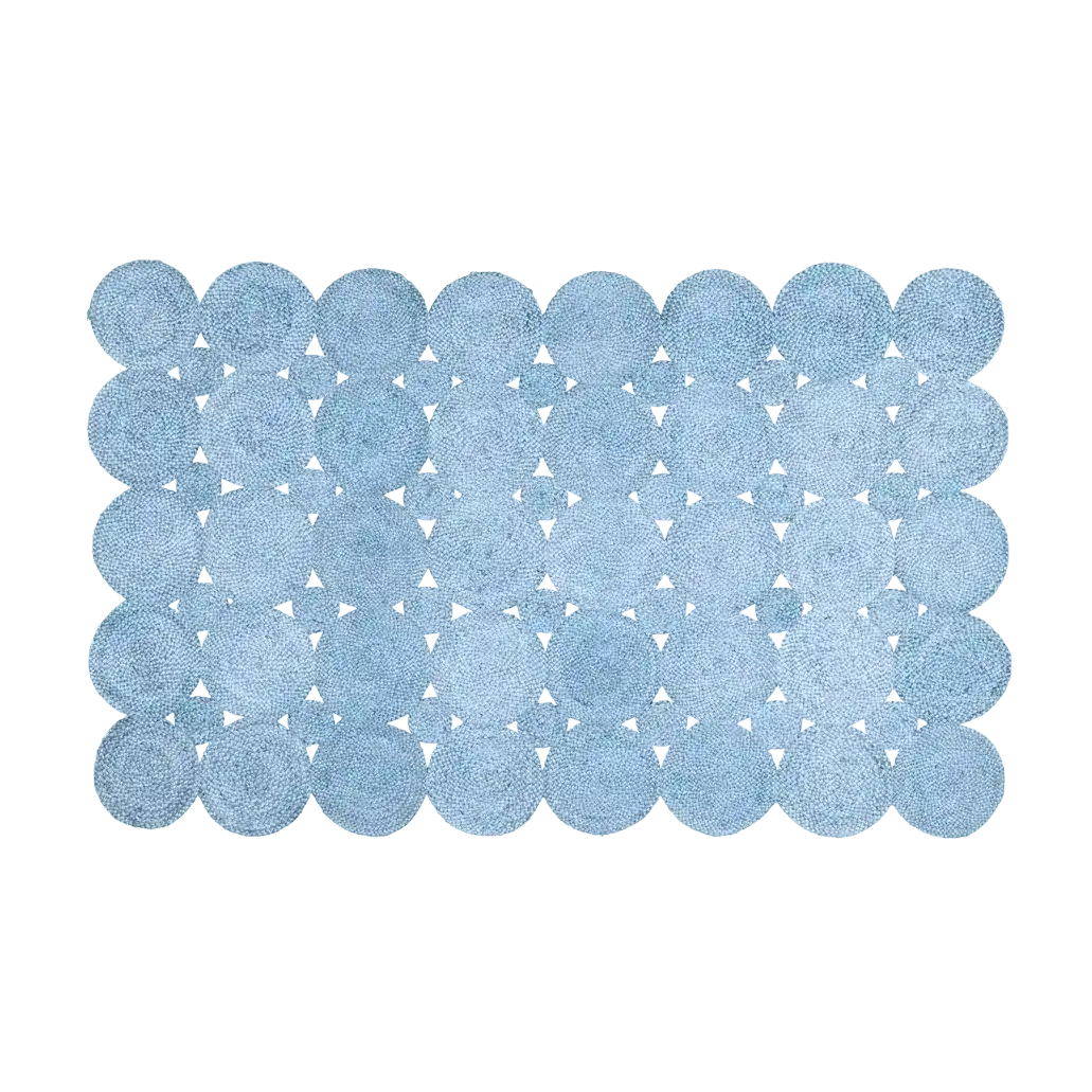 Circle of Life Braided Area Jute Rug - Blue