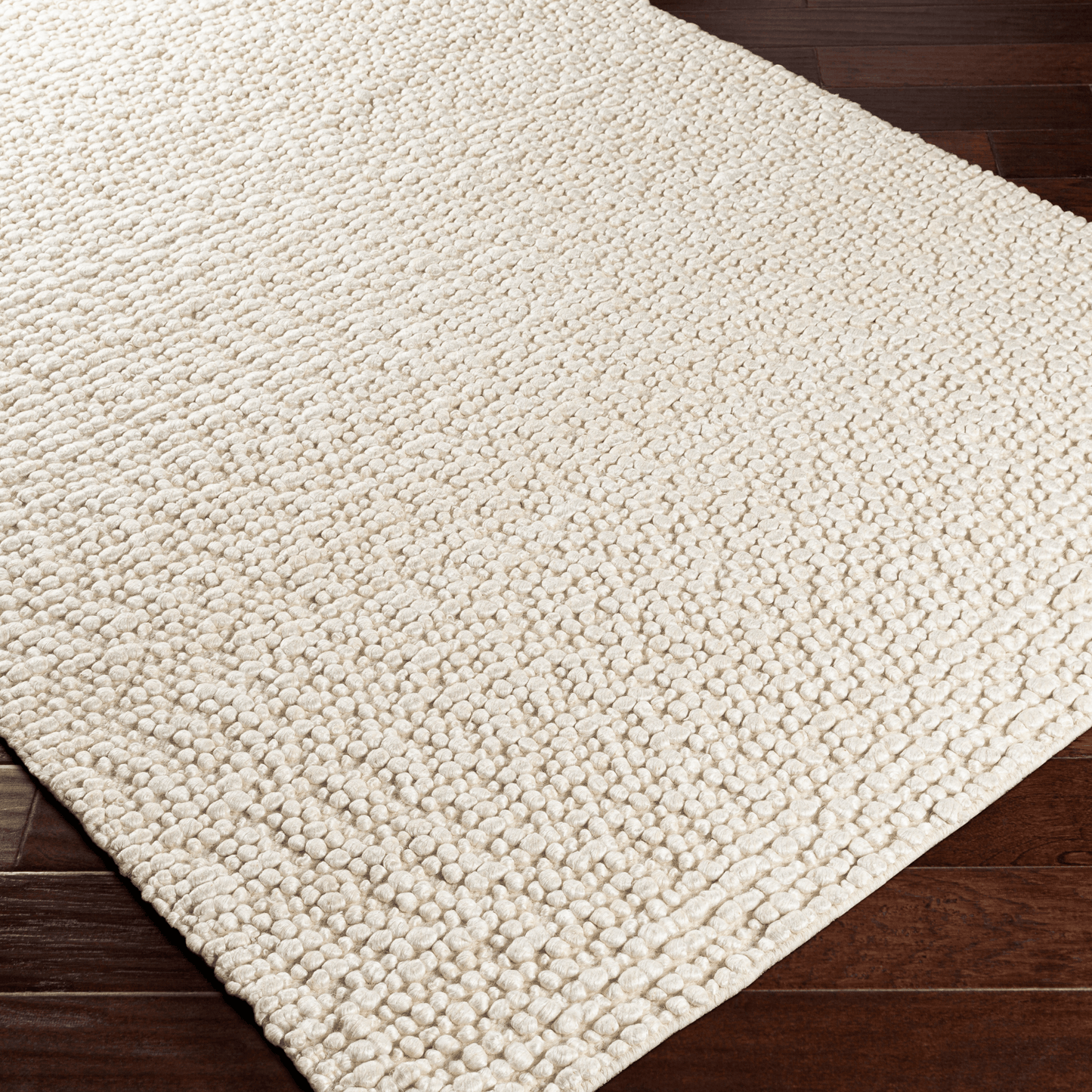 Como Ivory Hand Woven Wool Blend Area Rug - Available in a Variety of Sizes