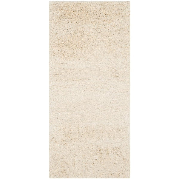 Runner Rug Area Shag Ivory 2 ft. x 5 ft. Solid Plush Modern Kitchen Living Rooms
