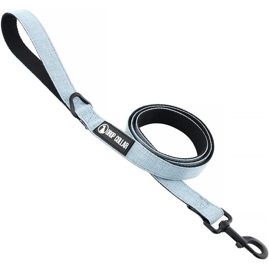 Drop Collar Natural Material Leash with Sleek D-Ring for Accessories & Soft Padded Gel Handle for Comfort (Long)