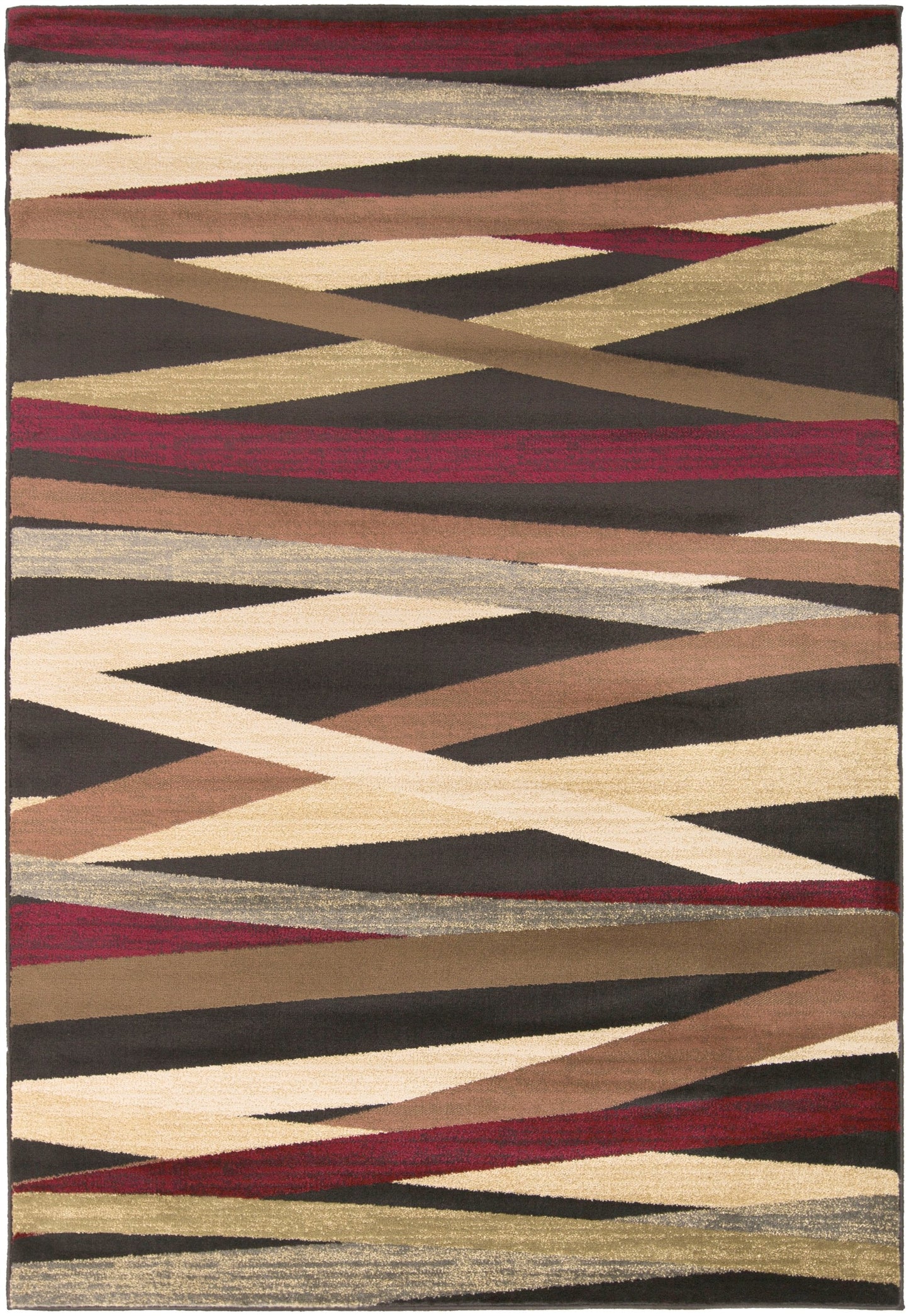 Svelte Burgundy Dark Brown Butter Polypropylene Area Rug - 39x24