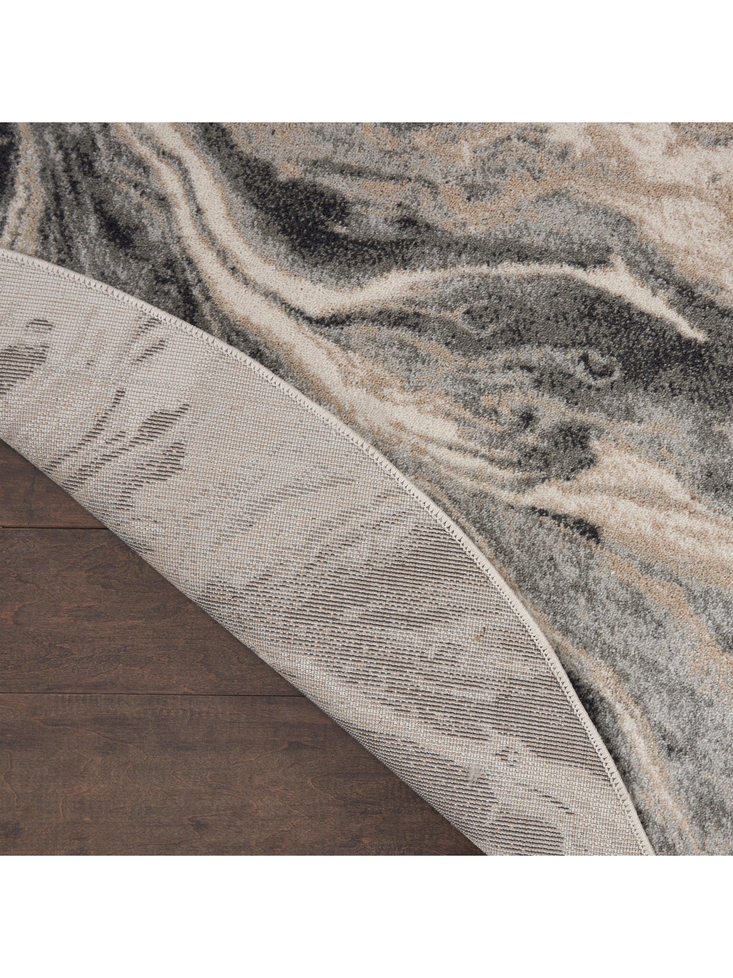 Elegance Round Area Rug - Grey/Charcoal/Beige (3 Sizes)