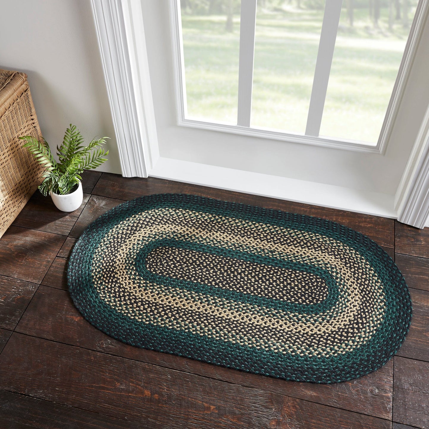 Pine Grove Oval Braided Rug 27x48" - with Pad