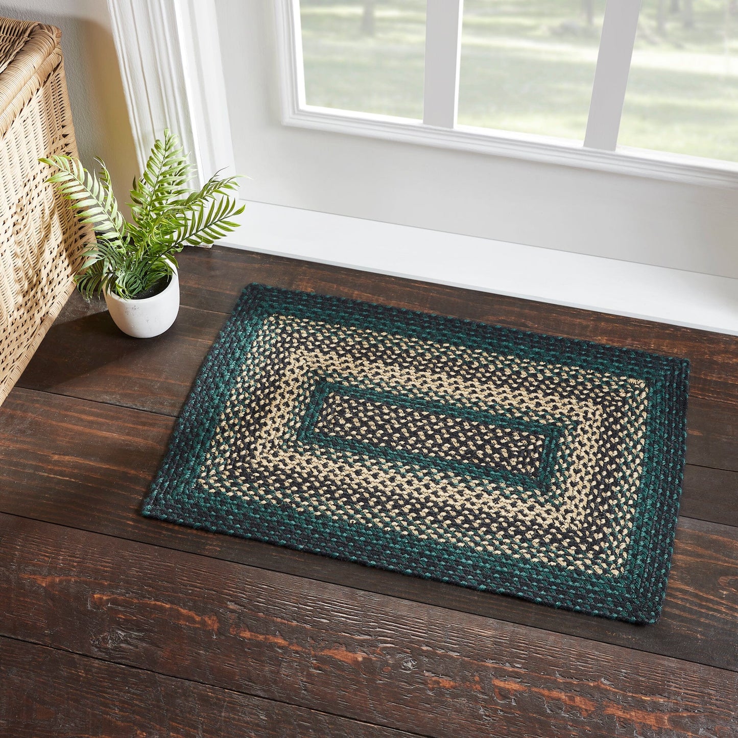 Pine Grove Rectangle Braided Rug 20x30" - with Pad