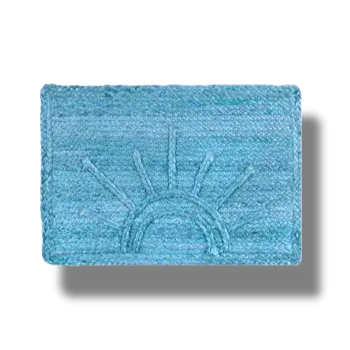 Sunburst Accent Jute Rug - Blue