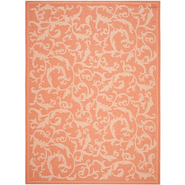 4 ft. x 6 ft. Rectangle Throw Area Rug, Terracotta/Natural