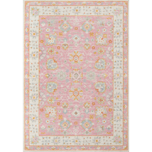 Ana Pink Wool Area Rug
