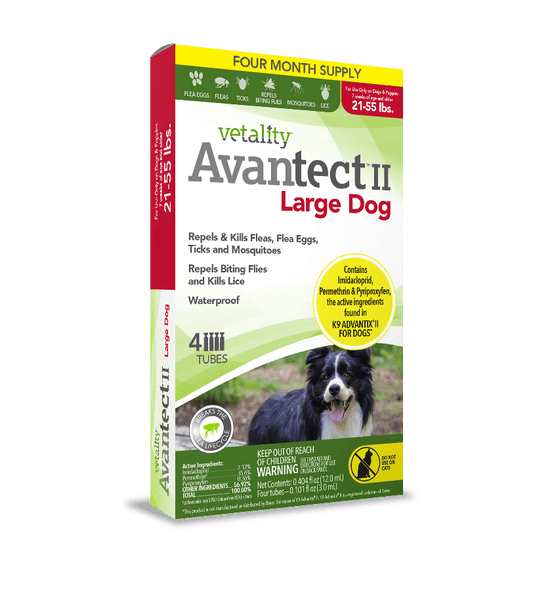 Vetality Avantect II Monthly Topical Flea and Tick Treatment for Large Dogs