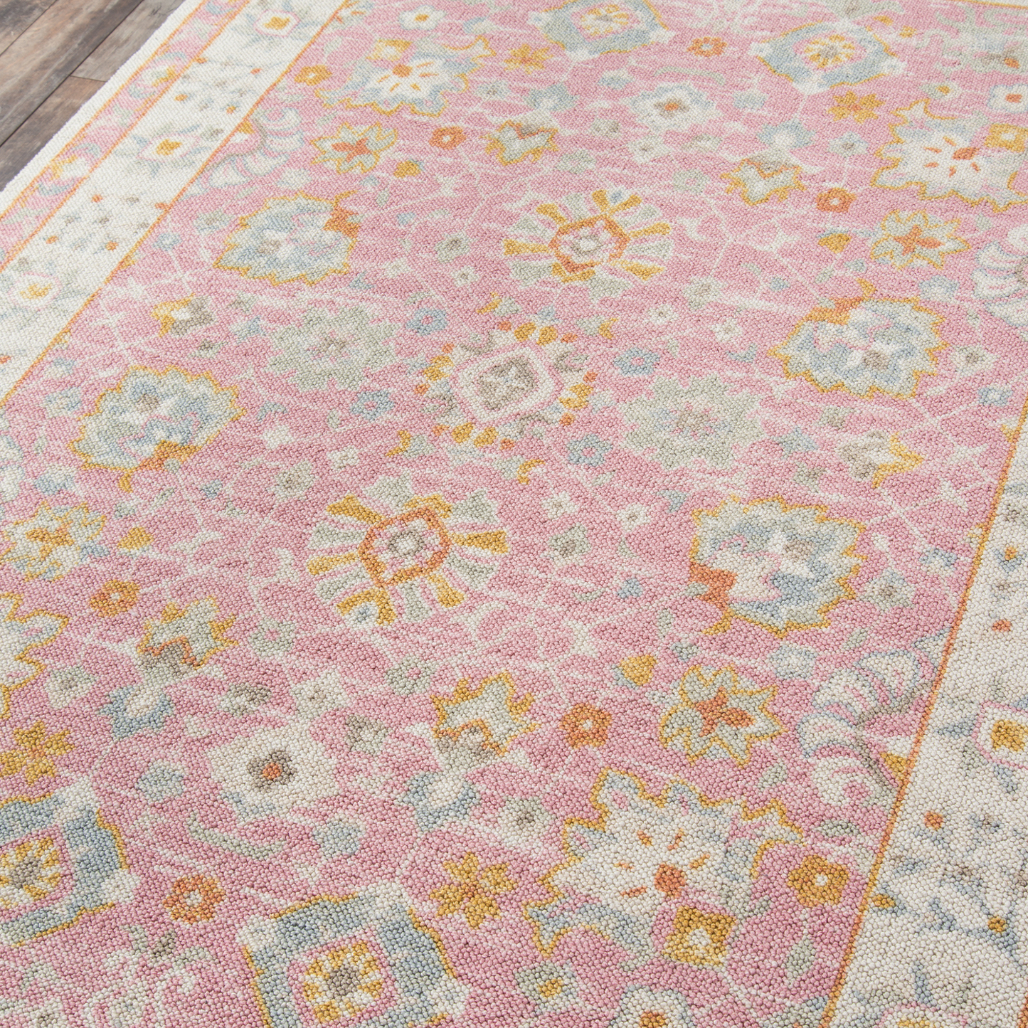 Ana Pink Wool Area Rug