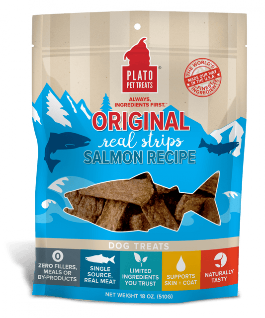 Plato All Natural Salmon Strips Dog Treats