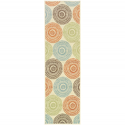4' x 6' Beige Indoor Outdoor Area Rug