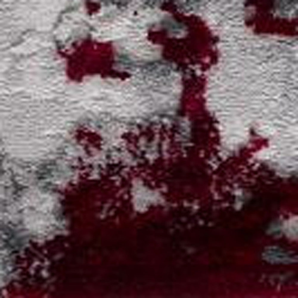 9’ x 13’ Red and Gray Modern Abstract Area Rug