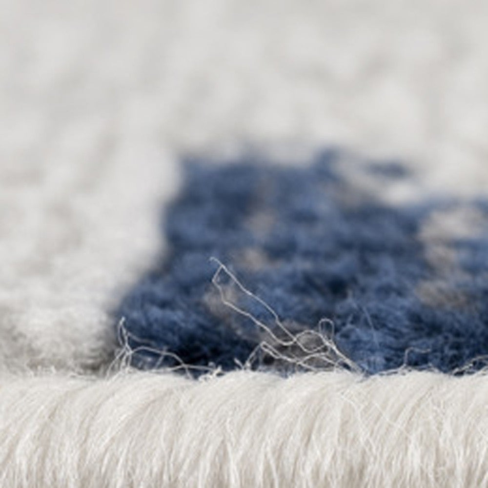 9’ x 13’ Blue and Gray Kilim Pattern Area Rug