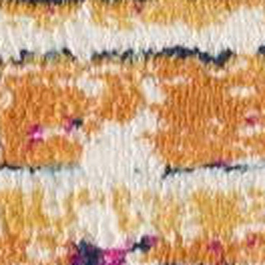 4' x 6' Orange and Ivory Southwestern Dhurrie Area Rug