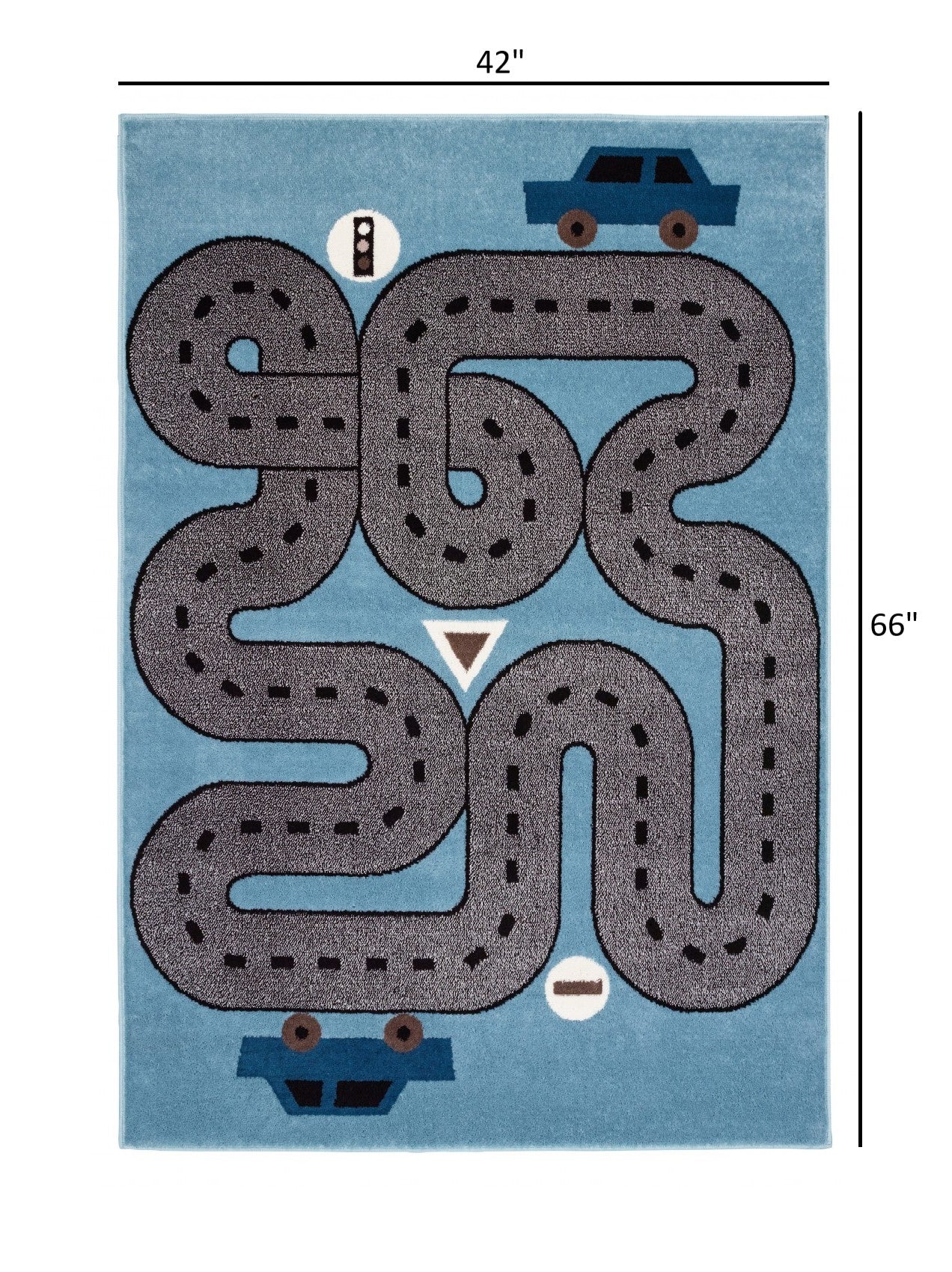 5’ x 7’ Blue Imaginative Racetrack Area Rug
