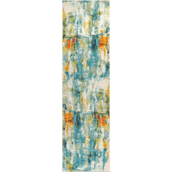 Runner Rug Modern Abstract 100% Polypropylene 2 ft. 3" x 8 ft.