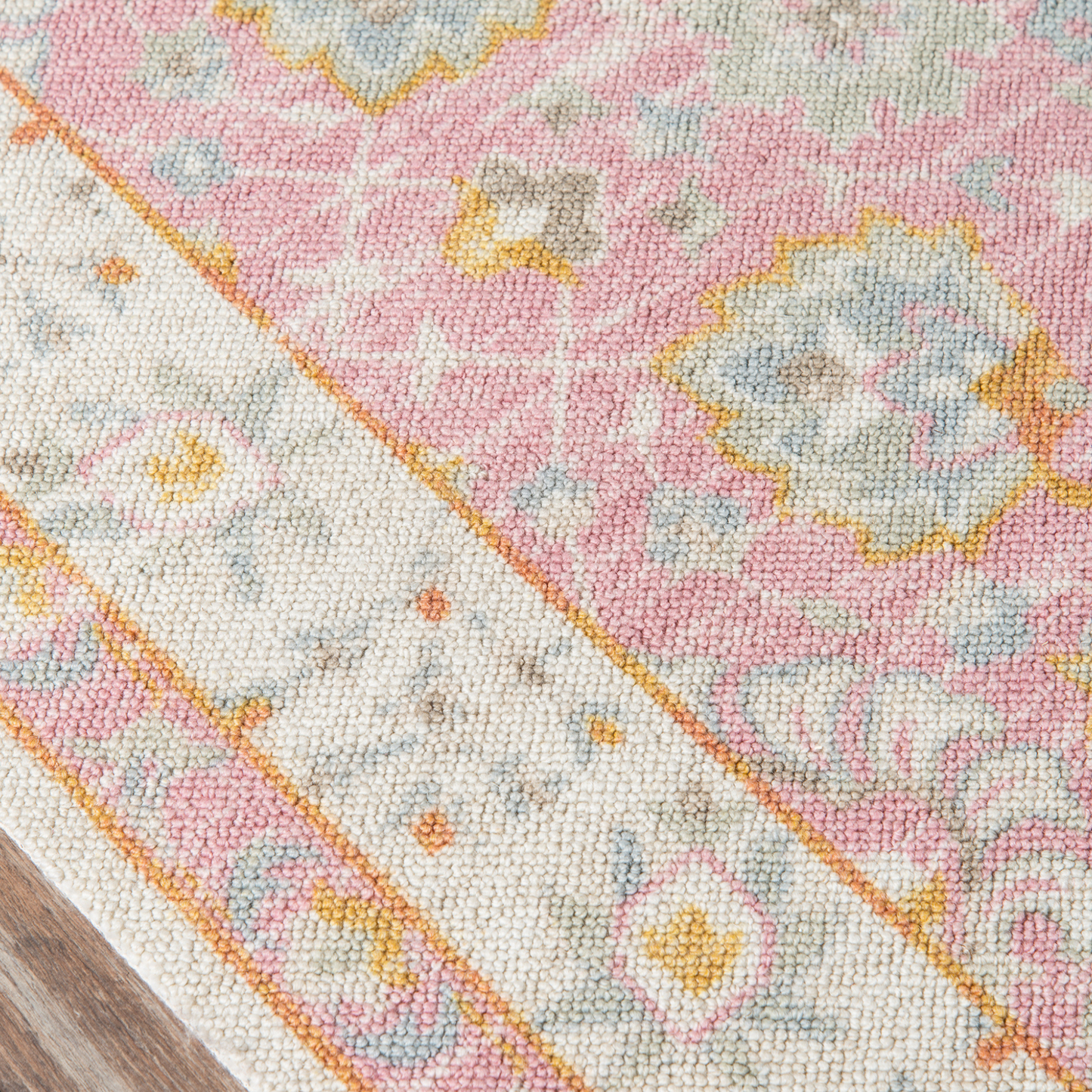 Ana Pink Wool Area Rug