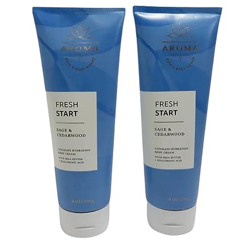Bath & Body Works Ultimate Hydration Body Cream (Sage Cedarwood), 8.00 Ounce (Pack of 2)