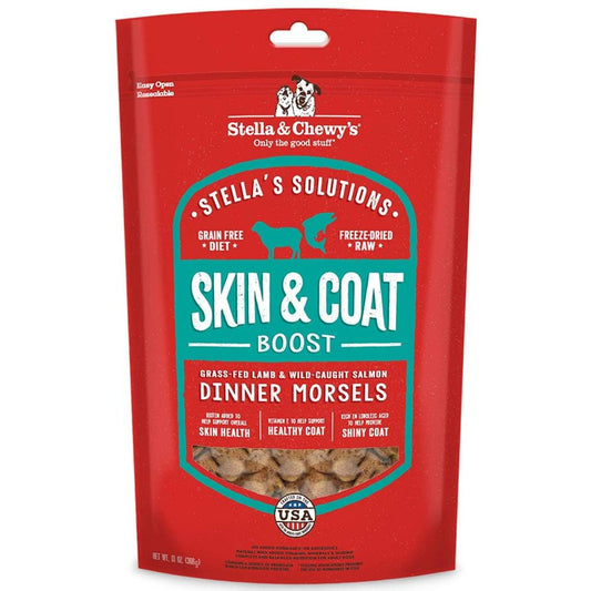 Stella & Chewy's Stella's Solutions Skin & Coat Boost Grass Fed Lamb & Wild Caught Salmon Dinner Morsels Freeze-Dried Raw Dog Food