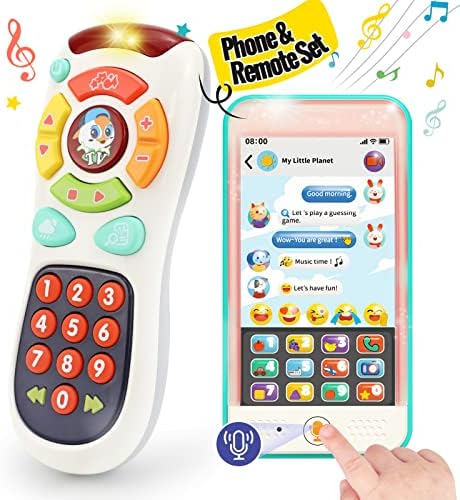 Toys for 1 Year Old Boy, 2PCS Phone& Remote Control Pack 1 Year Old Boy Toys for 1 + Year Old Boy Baby Toys 12-18 Months Baby Toys 6-12 Months+ Toys for 1 Year Old Girl Toys for 1 + Year Old Girl Boy