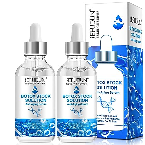 Botox Stock Solution Facial Serum, Face Serum with Vitamin C and Collagen, Boost Skin Collagen, Reduces Fine Lines, Wrinkles, and Plumps Skin, Anti-Aging Essence. (2 Bottle)