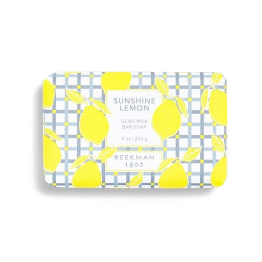Beekman 1802 Goat Milk Body Soap Bar, Sunshine Lemon - Scented - 9 oz - Nourishes, Moisturizes & Hydrates - 100% Vegetable Soap with Lactic Acid - Good for Sensitive Skin - Cruelty Free